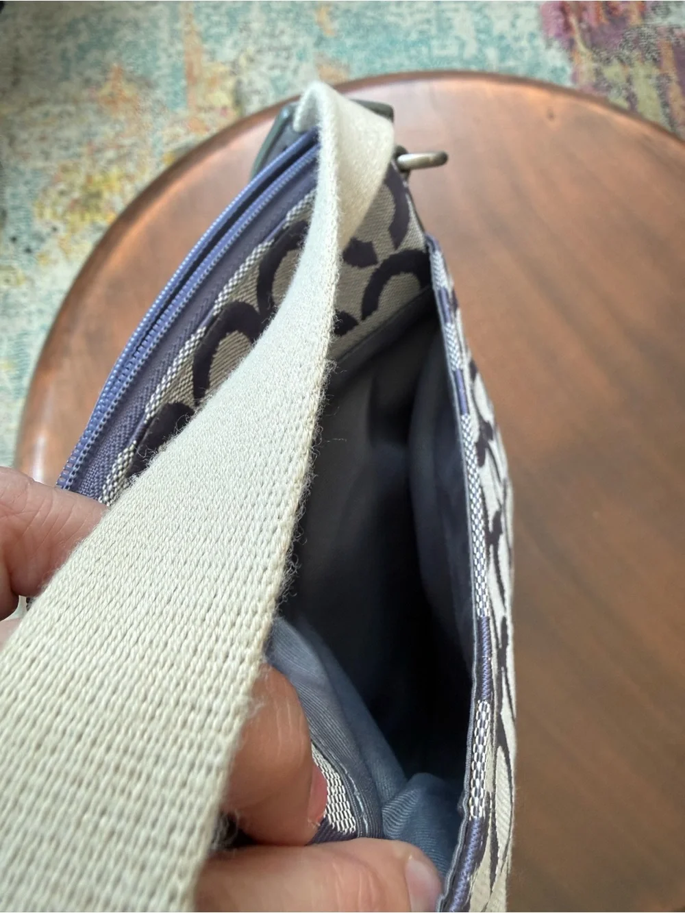 Coach Patchwork Crossbody Bag - Blue & Tan Y2K